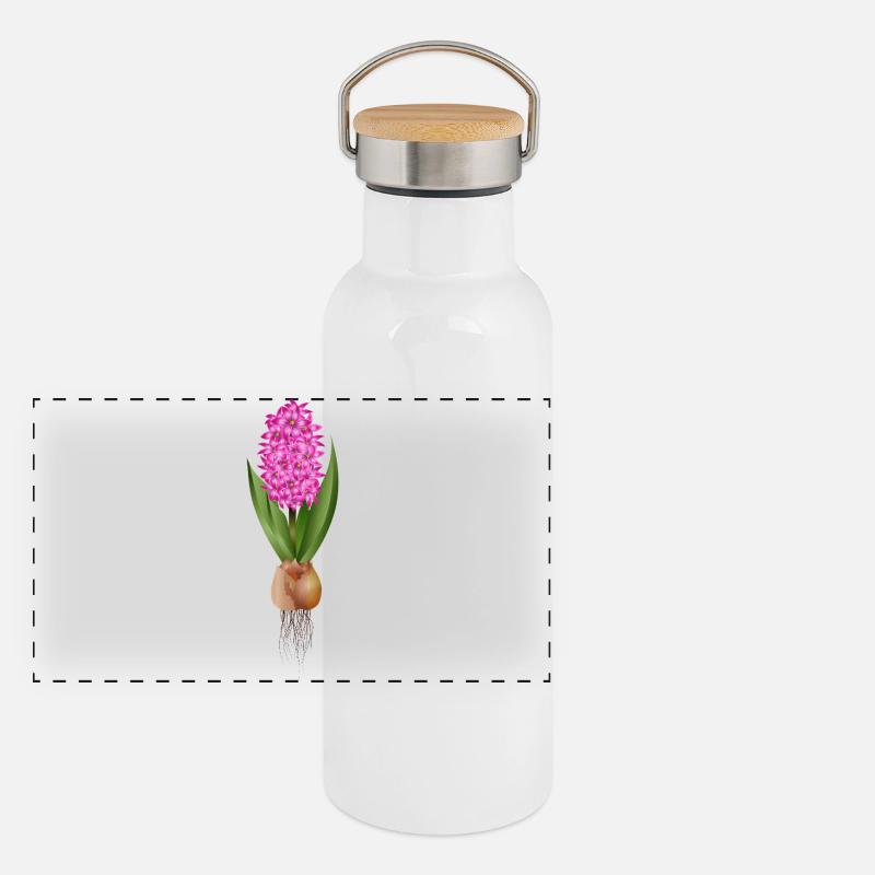 Red hyacinth – strong flowers with bulb Panoramic Thermal Bottle with Bamboo Lid
