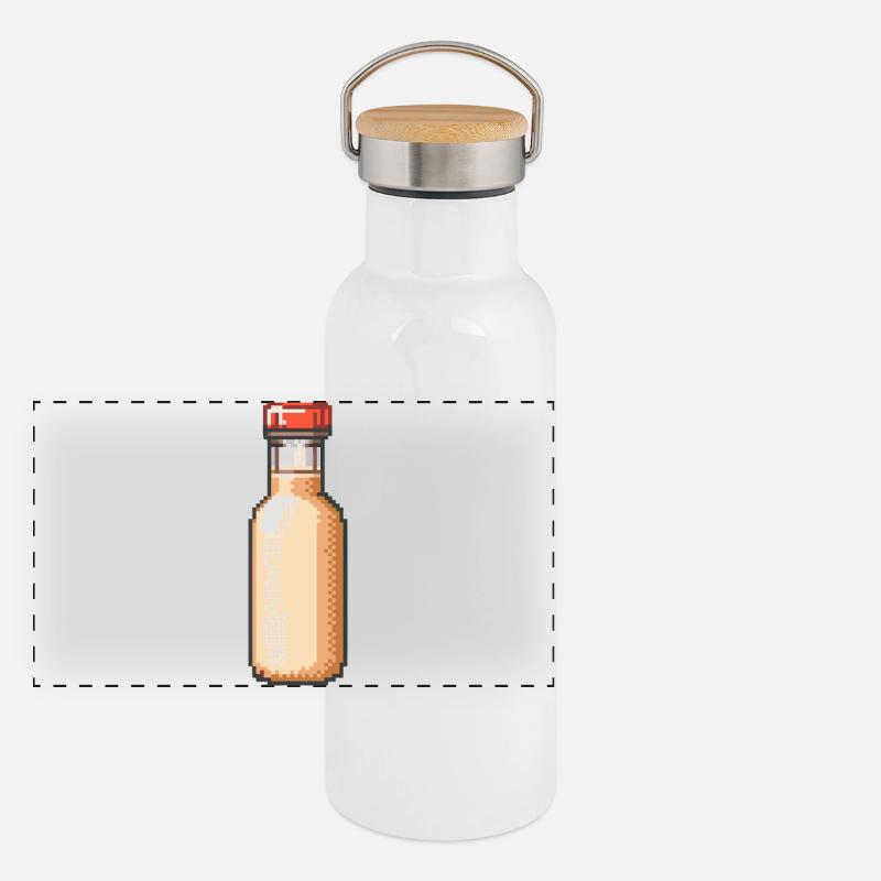 Bouteille de potion Pixel Art Vintage Gourde isotherme avec bouchon en bambou