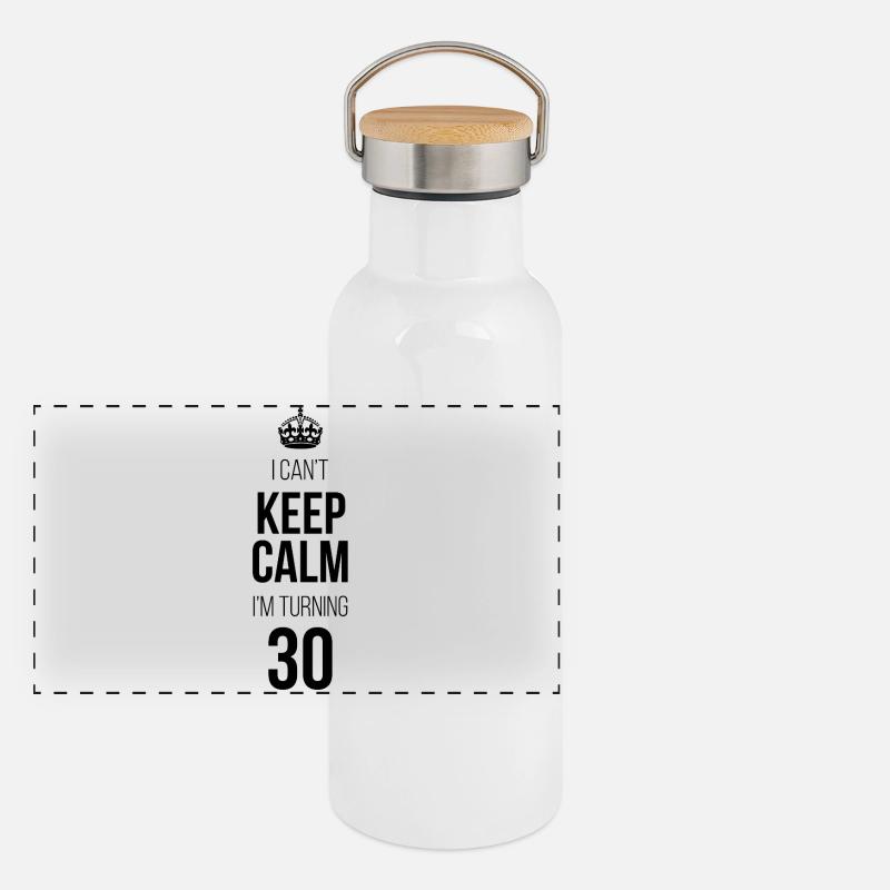 I can't calm down I'm turning 30 Panoramic Thermal Bottle with Bamboo Lid
