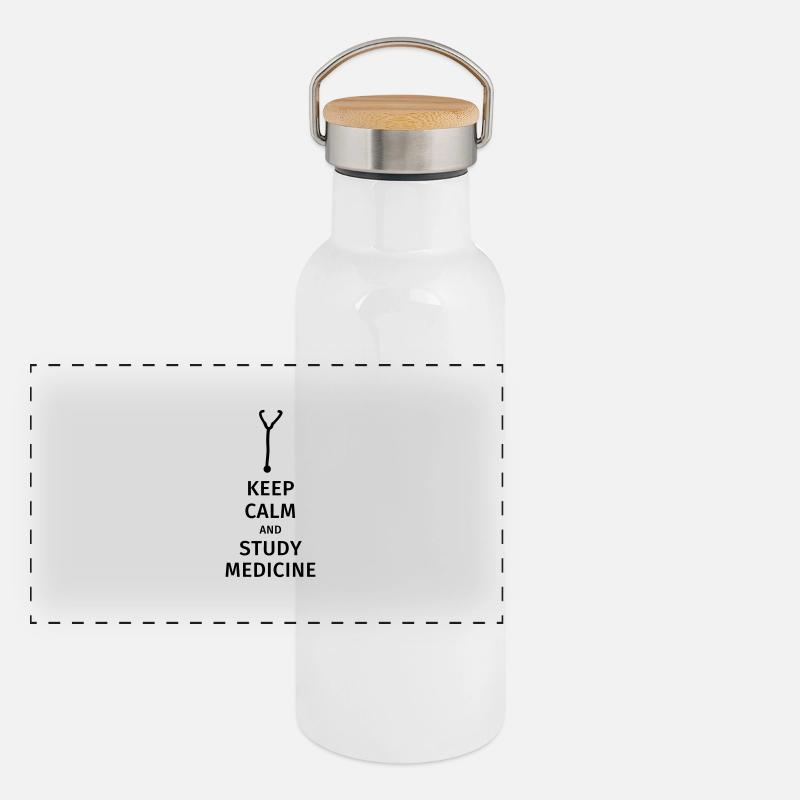keep calm and study medicine Panorama Thermosflasche mit Bambusdeckel