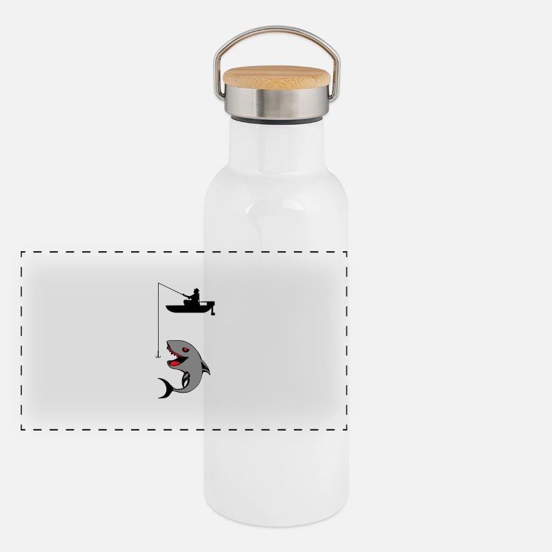 pêcheur Gourde isotherme avec bouchon en bambou