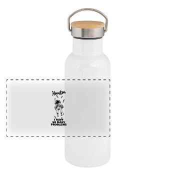 Houston - Panoramic Thermal Bottle with Bamboo Lid - white - Front