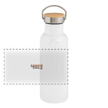 Cookie Time - Panorama Thermosflasche mit Bambusdeckel - Weiß - Vorne