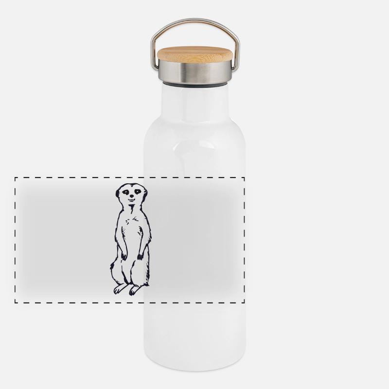 Idée cadeau bébé suricate Gourde isotherme avec bouchon en bambou