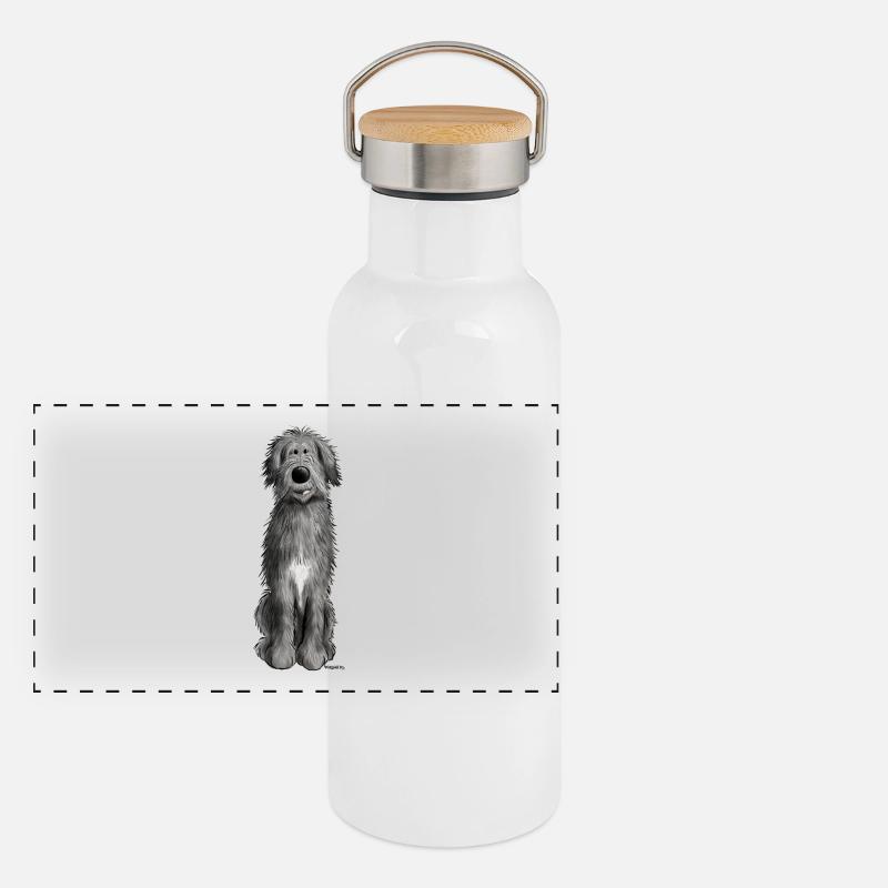Süßer Irischer Wolfshund Panorama Thermosflasche mit Bambusdeckel
