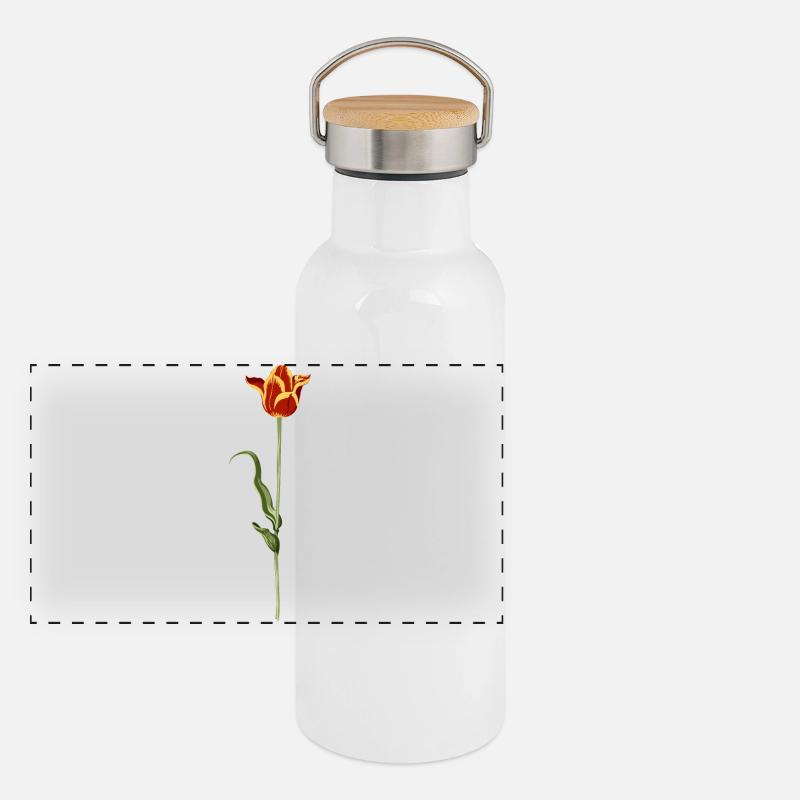 Tulipe du soir avec dégradé de couleurs chaudes Gourde isotherme avec bouchon en bambou