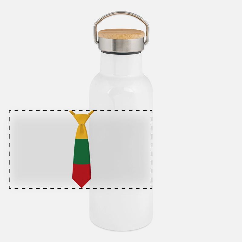 Cravate Lituanie – Drapeau Gourde isotherme avec bouchon en bambou