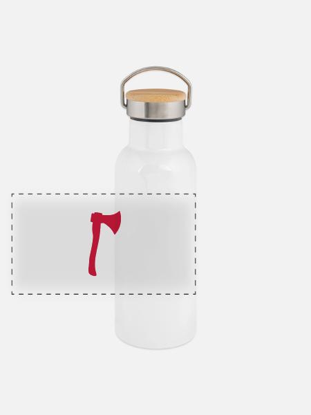 Pirat Segelzeichen - Panorama Thermosflasche mit Bambusdeckel - Weiß