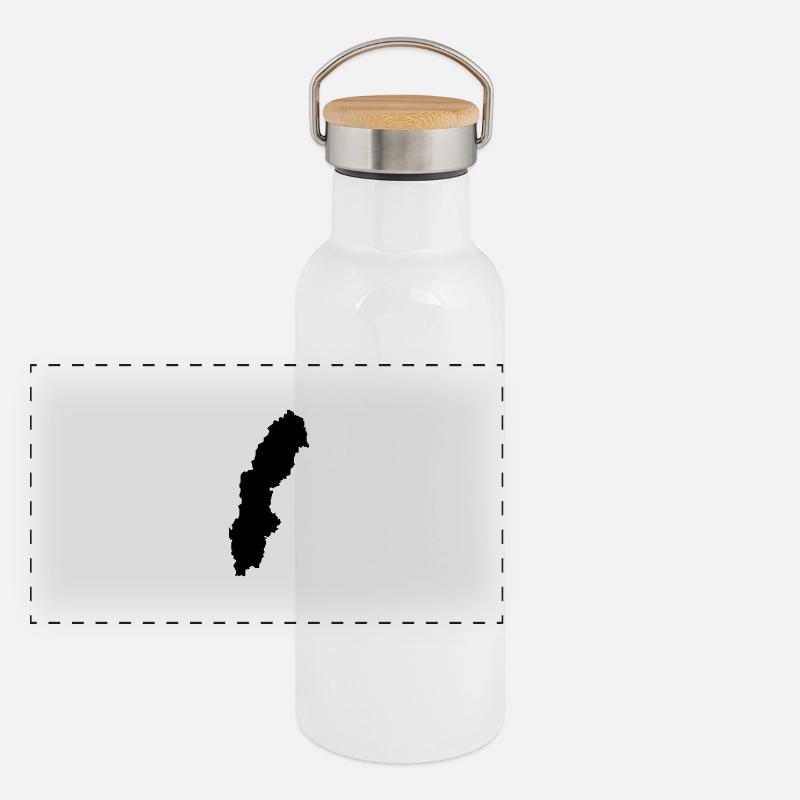 sweden map Panorama Thermosflasche mit Bambusdeckel