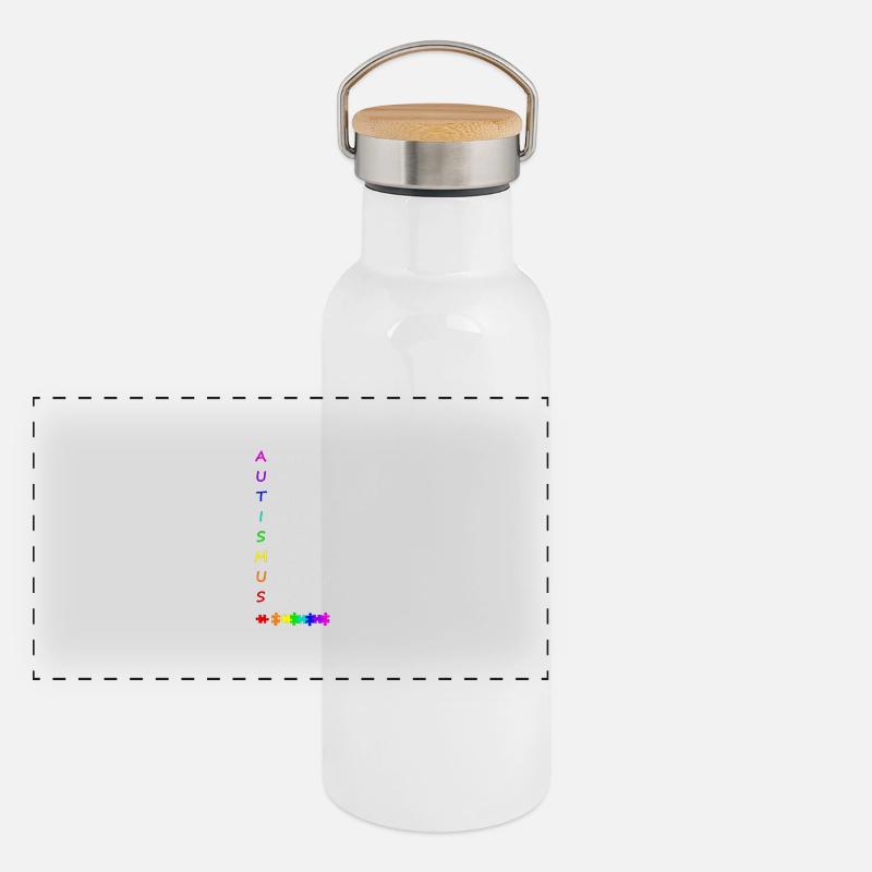 Autismus Panorama Thermosflasche mit Bambusdeckel