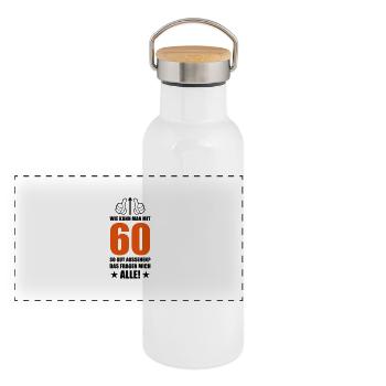 60 so gut aussehen - Panorama Thermosflasche mit Bambusdeckel - Weiß - Vorne