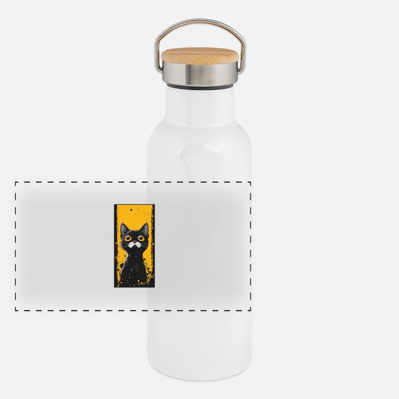 Curious Cat Panoramic Thermal Bottle with Bamboo Lid