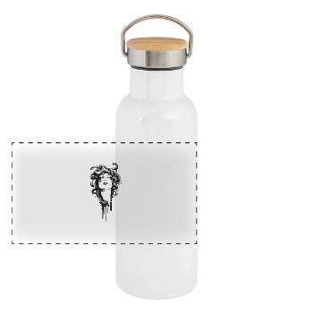 Medusa - Panoramic Thermal Bottle with Bamboo Lid - white - Front