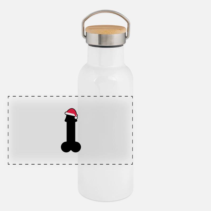 Pénis heureux Noël Gourde isotherme avec bouchon en bambou