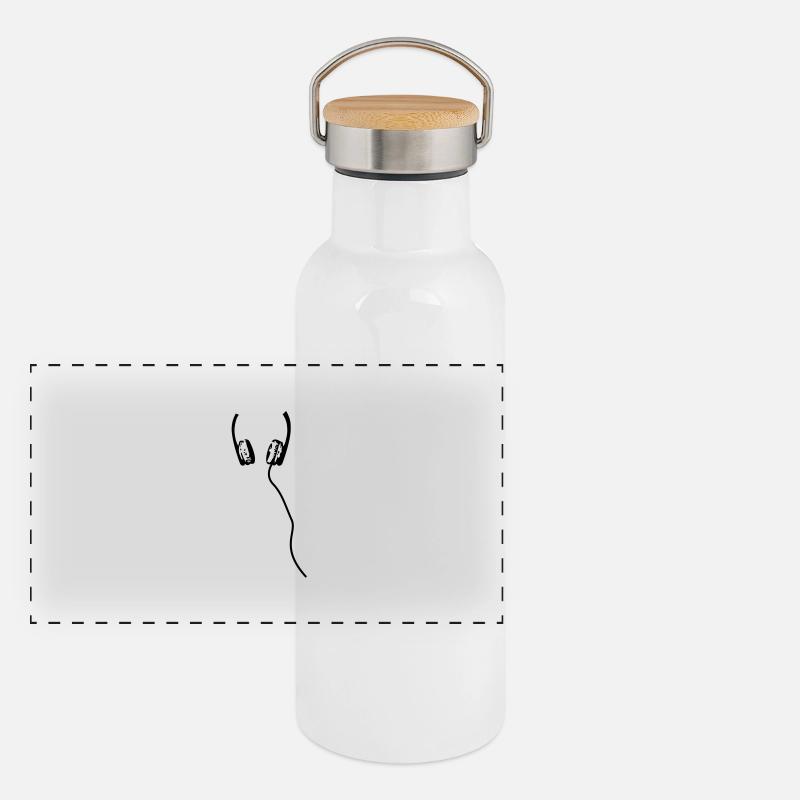 kopfhorer Panorama Thermosflasche mit Bambusdeckel