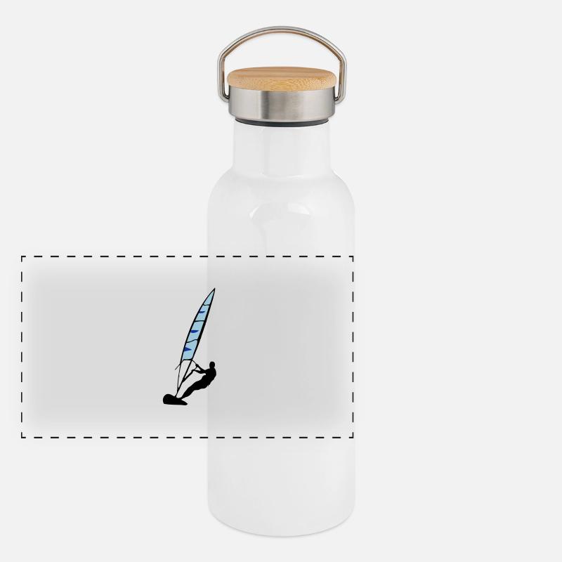 windsurfing Panoramic Thermal Bottle with Bamboo Lid
