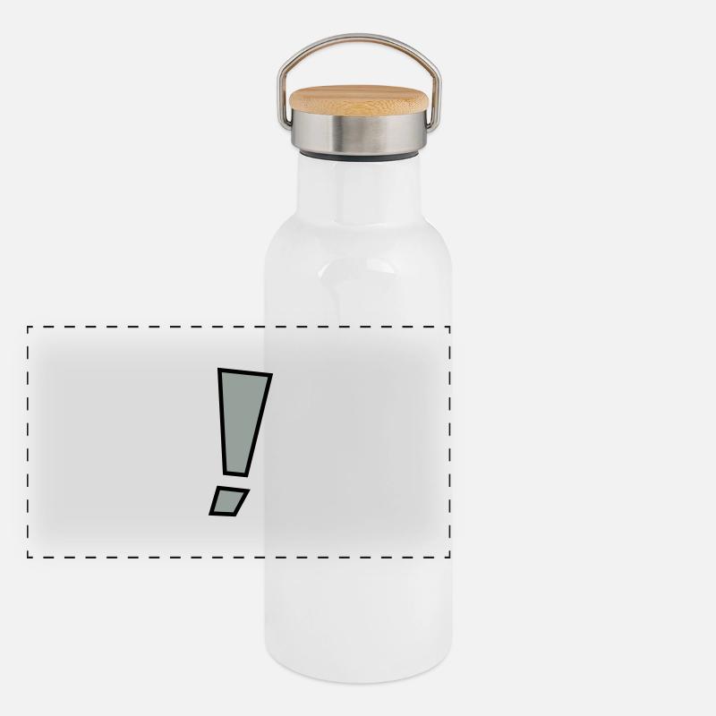 rufezeichen_2_farbig Panorama Thermosflasche mit Bambusdeckel