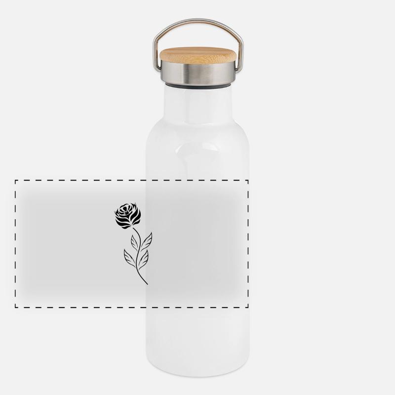 black_rose Gourde isotherme avec bouchon en bambou