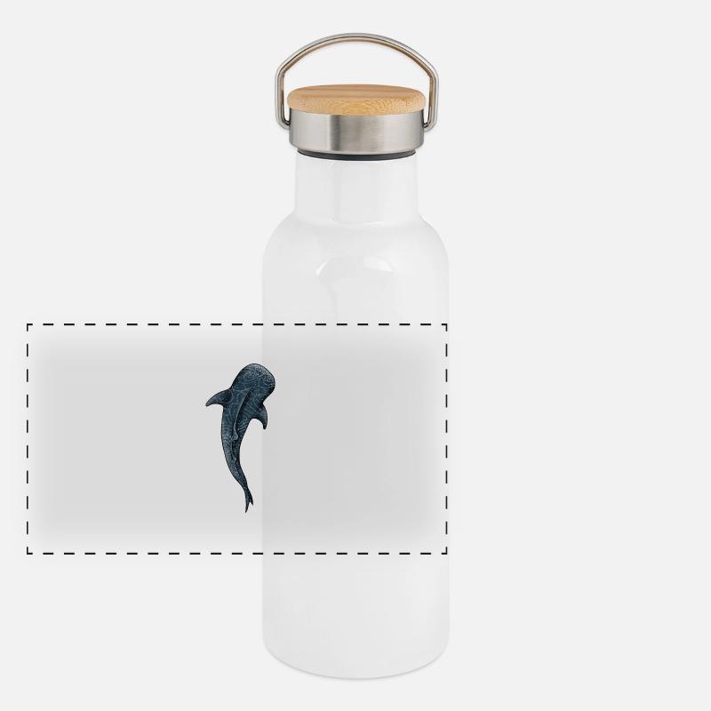 Aquarelle Requin Baleine Gourde isotherme avec bouchon en bambou