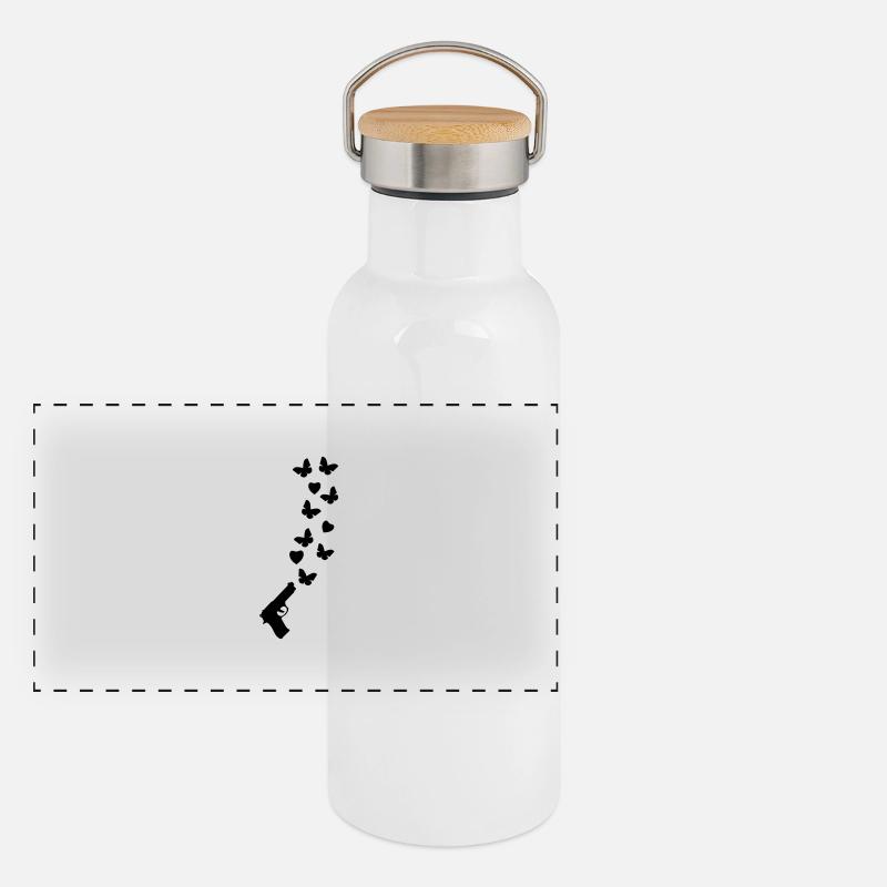 peace_gun1 Panoramic Thermal Bottle with Bamboo Lid