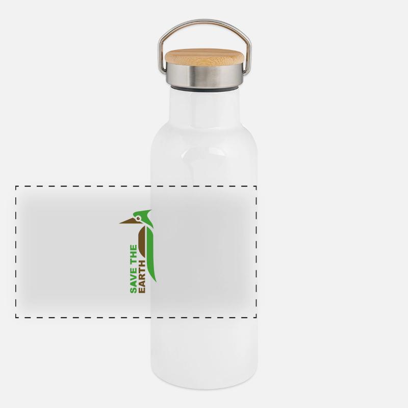savetheearth03_2f Gourde isotherme avec bouchon en bambou