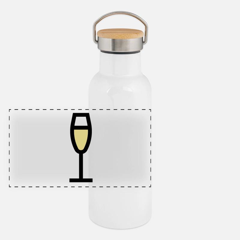 Coupe de , vin mousseux, coupe de Gourde isotherme avec bouchon en bambou