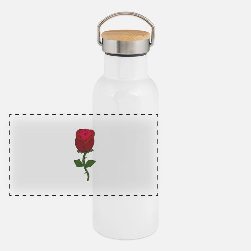 Rose Fabric Panoramic Thermal Bottle with Bamboo Lid