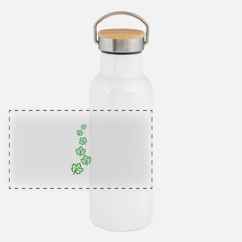 Maple Leaf Leaves Autumn Icon Panoramic Thermal Bottle with Bamboo Lid
