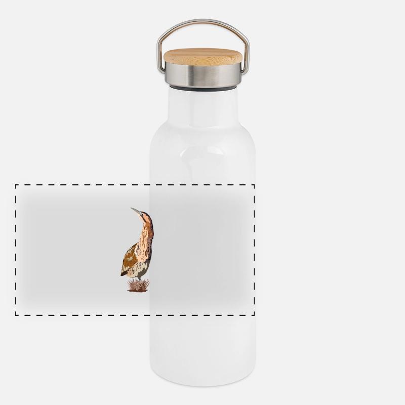 Rohrdommel Panorama Thermosflasche mit Bambusdeckel