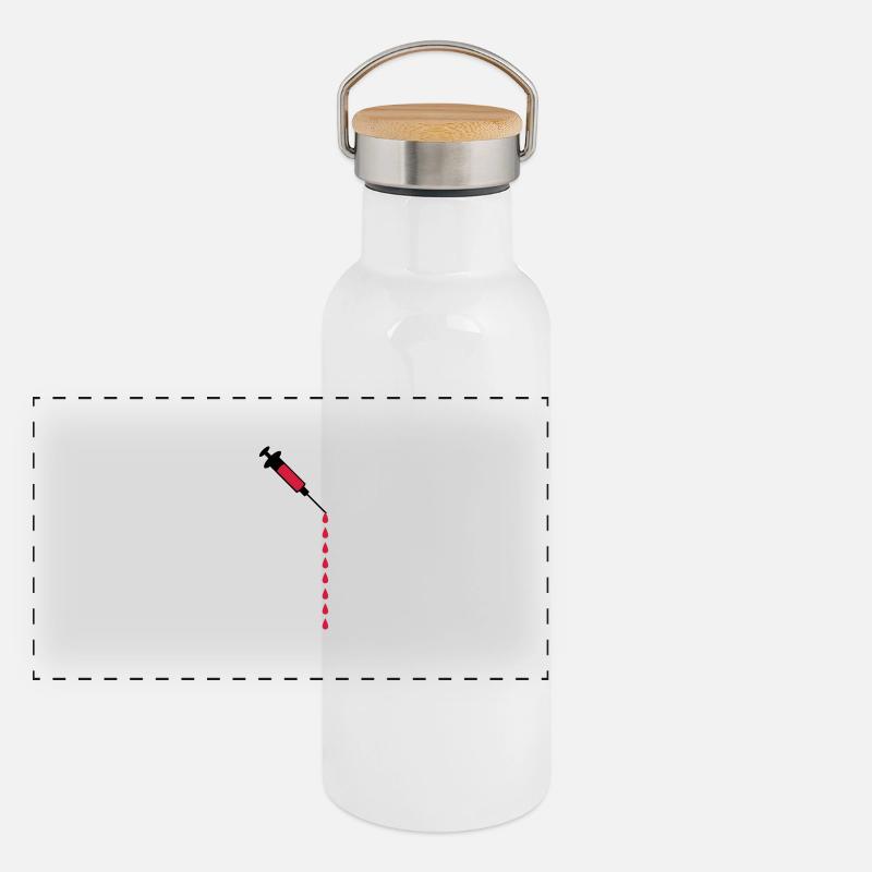 Seringue sang gouttes poids perte médecine Gourde isotherme avec bouchon en bambou