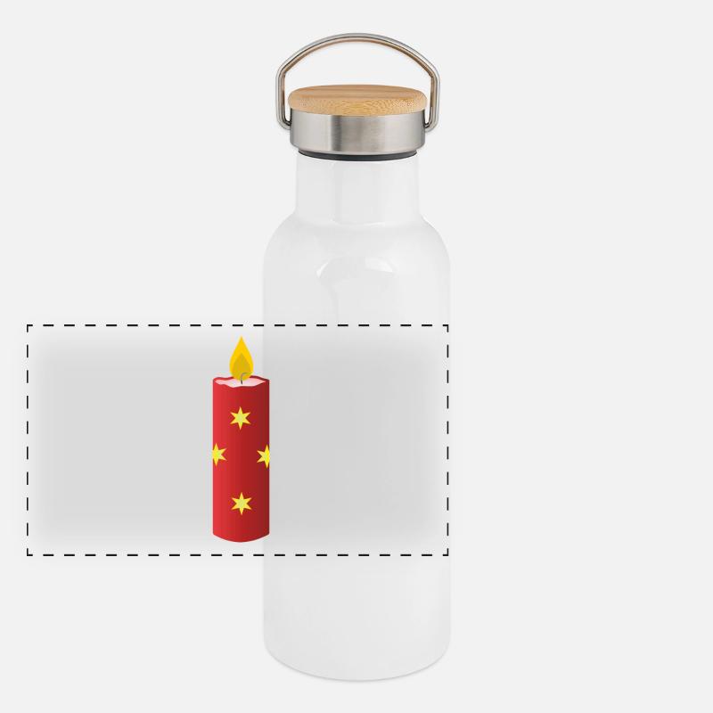 weihnachten winter rentier weihnachtsmann ugly chr Panorama Thermosflasche mit Bambusdeckel