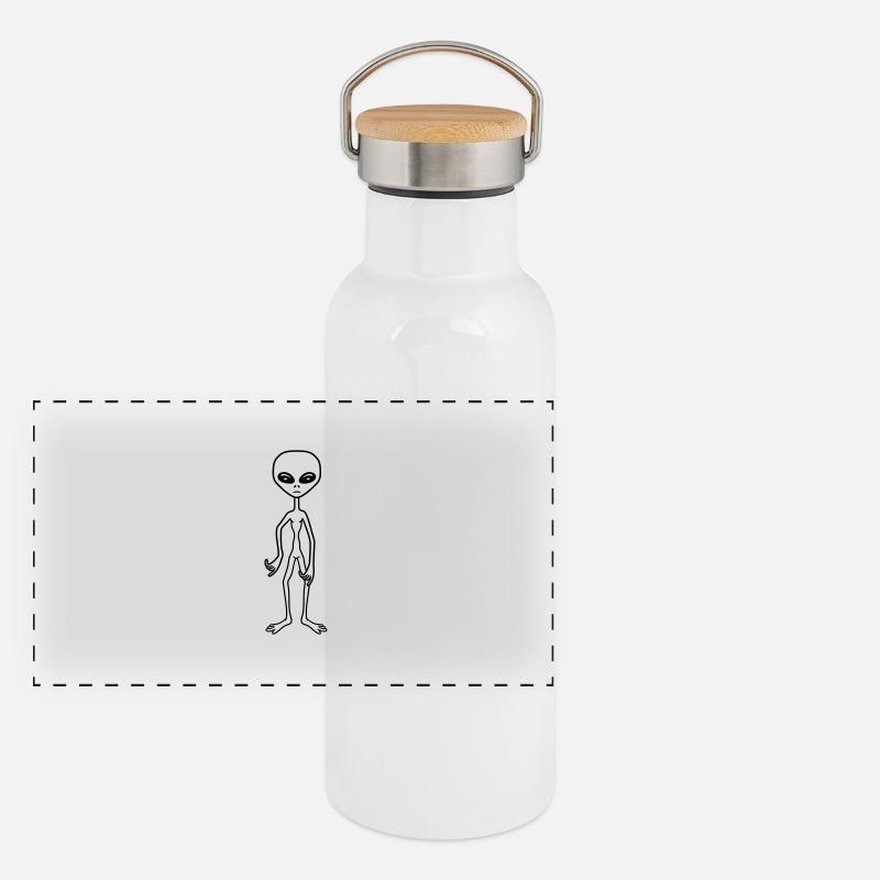 great horror halloween creep extraterrestrial cool Panoramic Thermal Bottle with Bamboo Lid