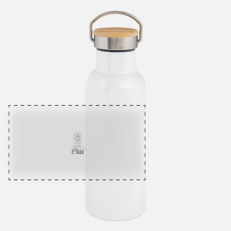There is strength in calmness Panoramic Thermal Bottle with Bamboo Lid