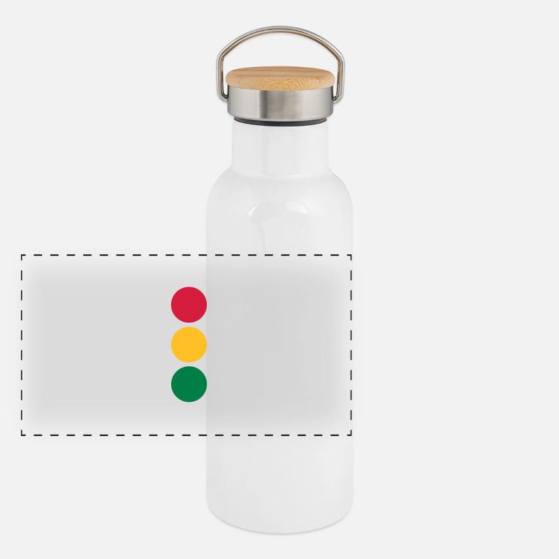 Ampel - Auto Panorama Thermosflasche mit Bambusdeckel