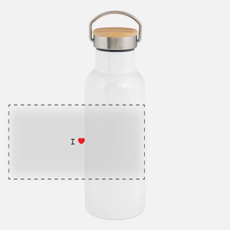 I love Gourde isotherme avec bouchon en bambou