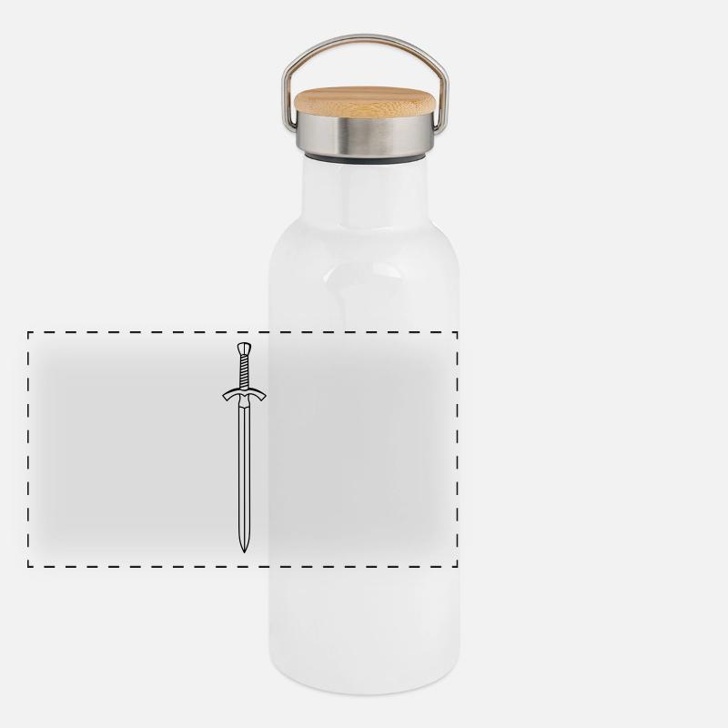 Schwert Panorama Thermosflasche mit Bambusdeckel