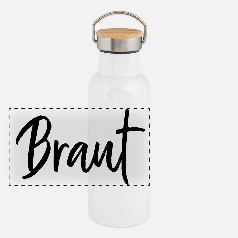 Braut Polterabend Junggesellenabschied Panorama Thermosflasche mit Bambusdeckel