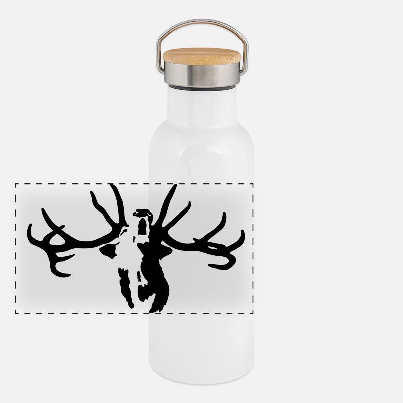 cerf Gourde isotherme avec bouchon en bambou