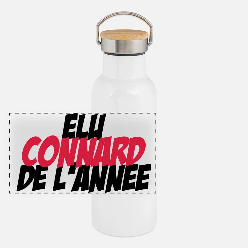 Elu Connard de l'année ! Gourde isotherme avec bouchon en bambou