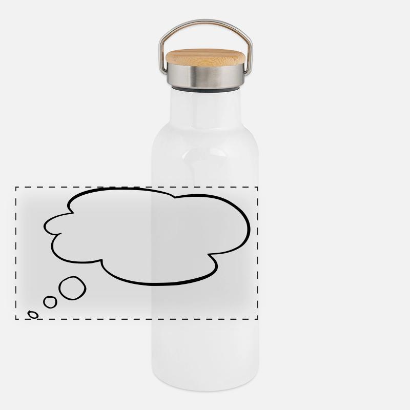 Bulles de pensée Gourde isotherme avec bouchon en bambou