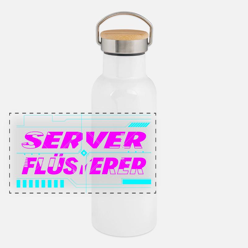 Server Flüsterer Panorama Thermosflasche mit Bambusdeckel