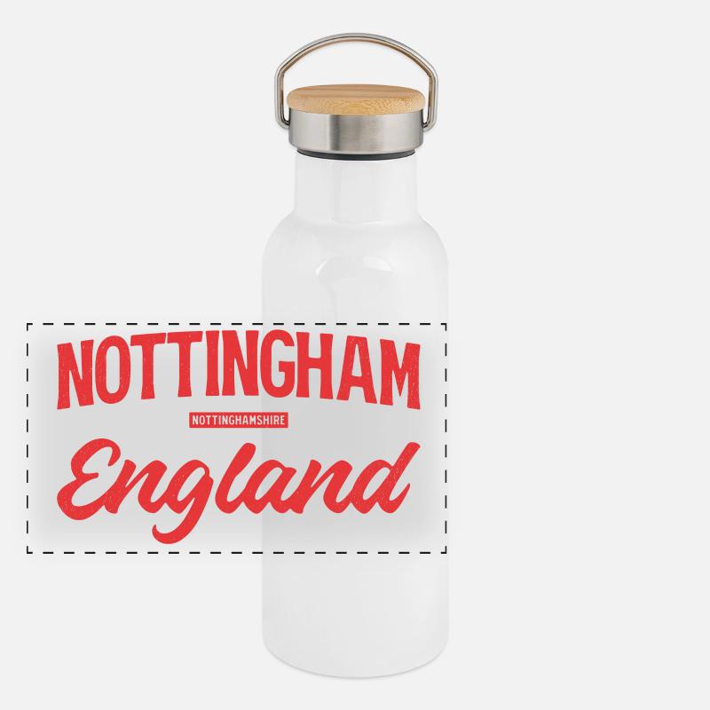 Écriture de Nottingham, Angleterre Gourde isotherme avec bouchon en bambou