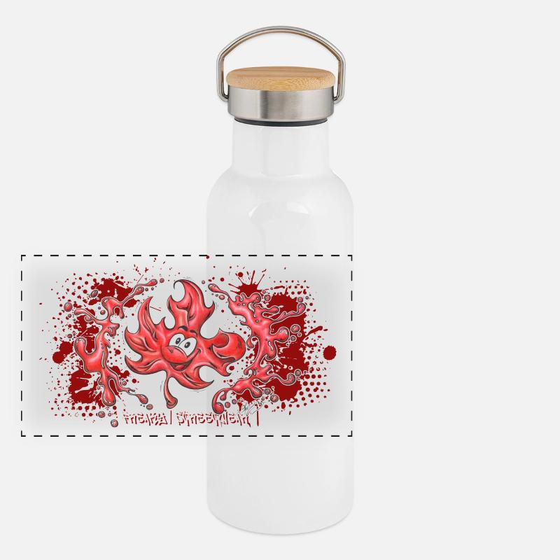 canada love Panorama Thermosflasche mit Bambusdeckel