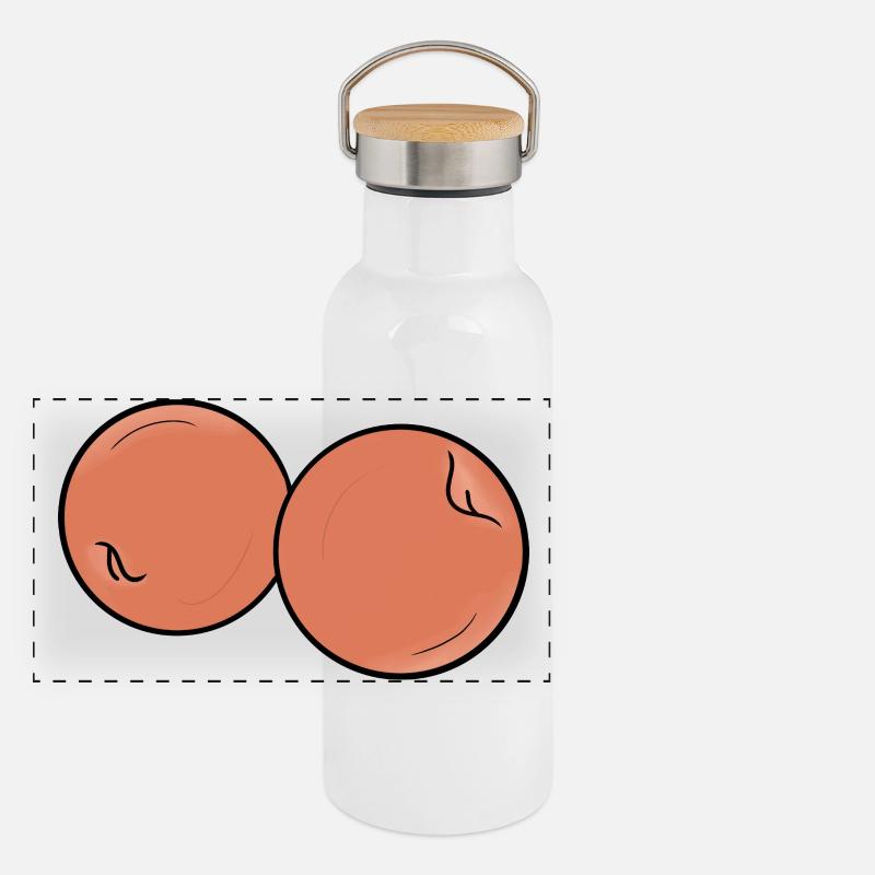 Délicieux fruit pêche Gourde isotherme avec bouchon en bambou