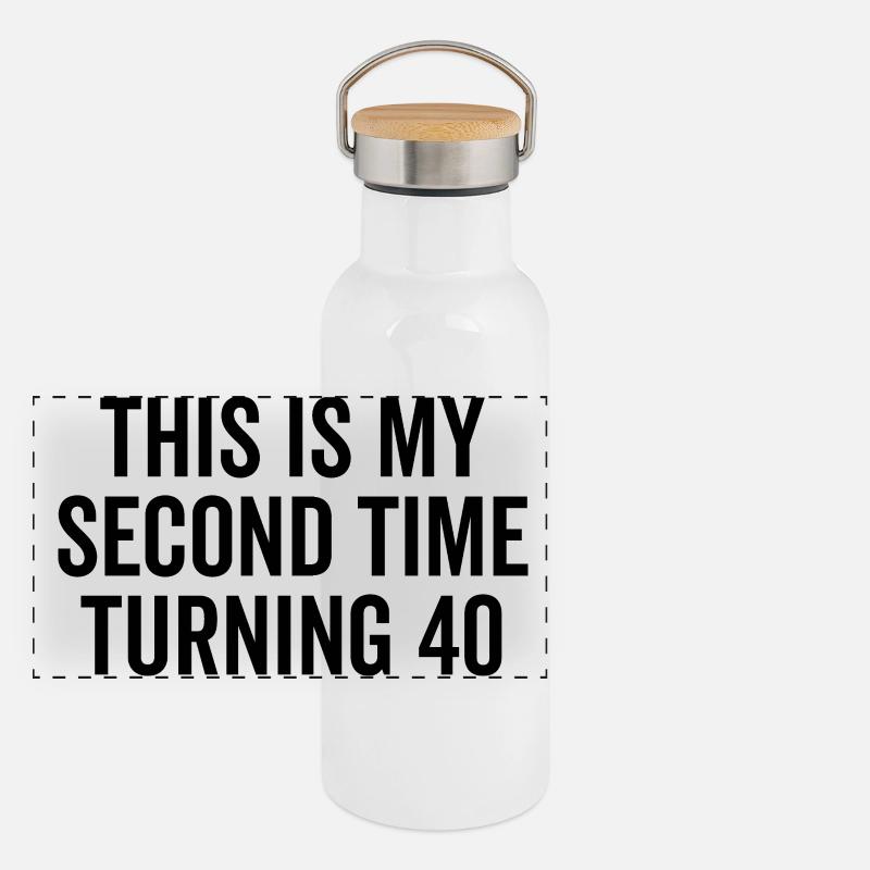 Dies ist das zweite Mal, dass ich 40 werde Panorama Thermosflasche mit Bambusdeckel