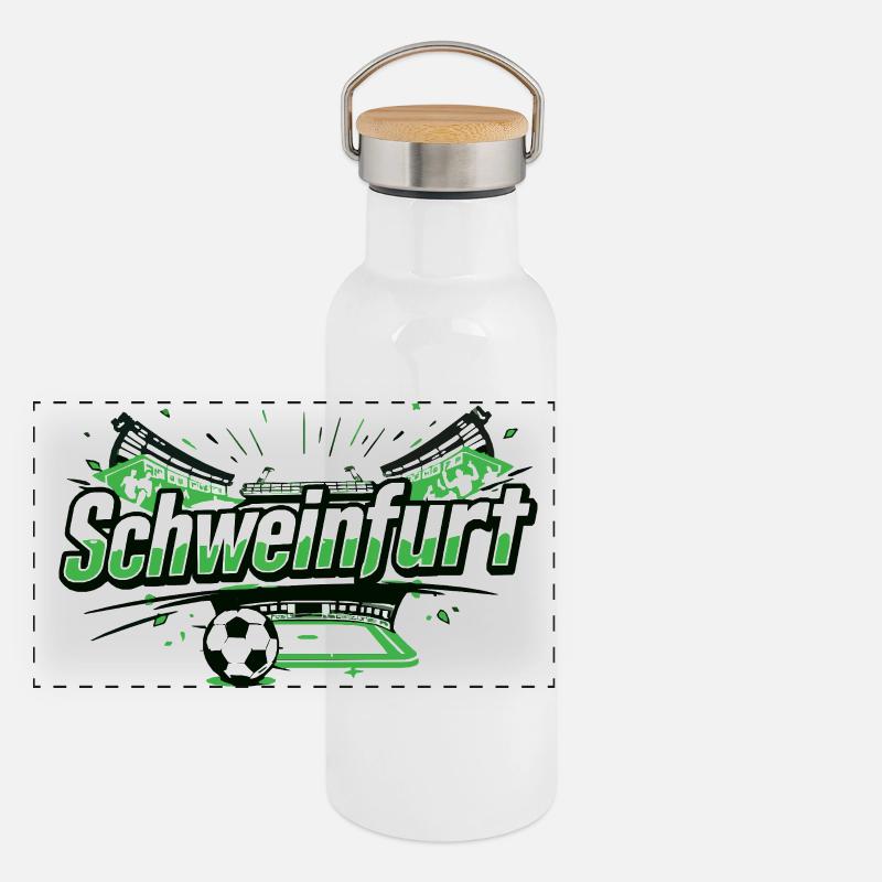 Conception du stade de football de Schweinfurt Gourde isotherme avec bouchon en bambou