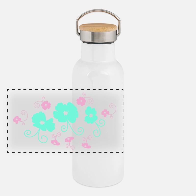Pastel blossom magic Panoramic Thermal Bottle with Bamboo Lid