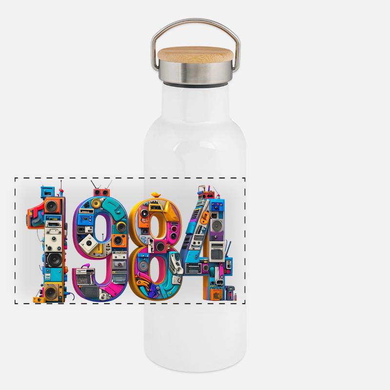 1984 – Abitur, Geburt oder Heirat  Panorama Thermosflasche mit Bambusdeckel