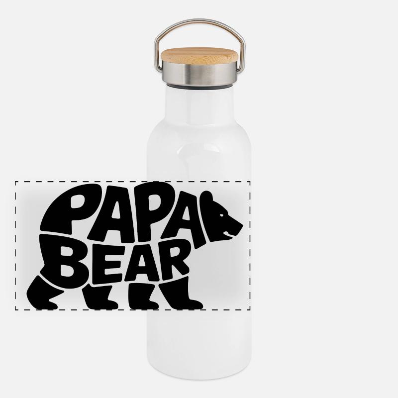 Papa Bear Panorama Thermosflasche mit Bambusdeckel