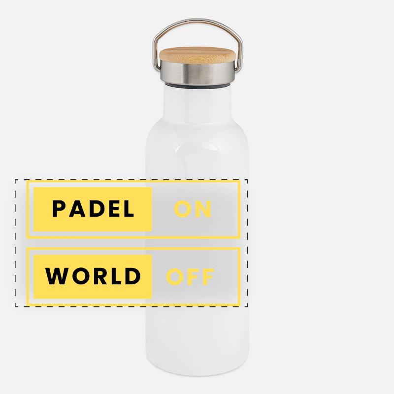 Padel World Off - Contrast Design Panoramic Thermal Bottle with Bamboo Lid
